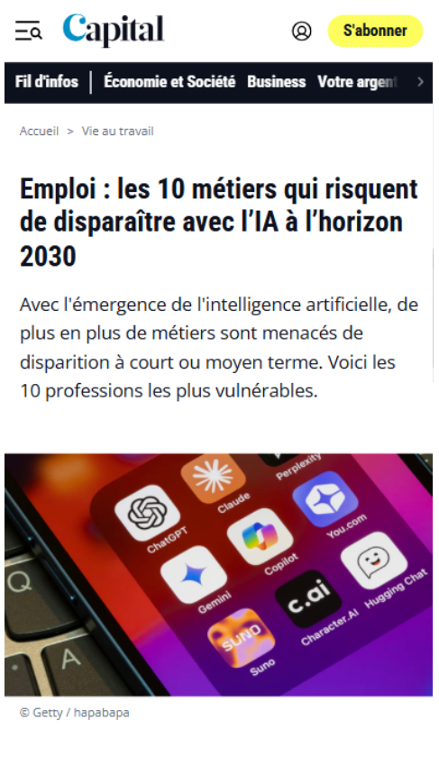 10 métiers qui vont disparaître à cause de l'IA